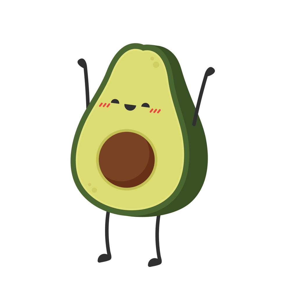 Avocado character design. avocado on white background. vector