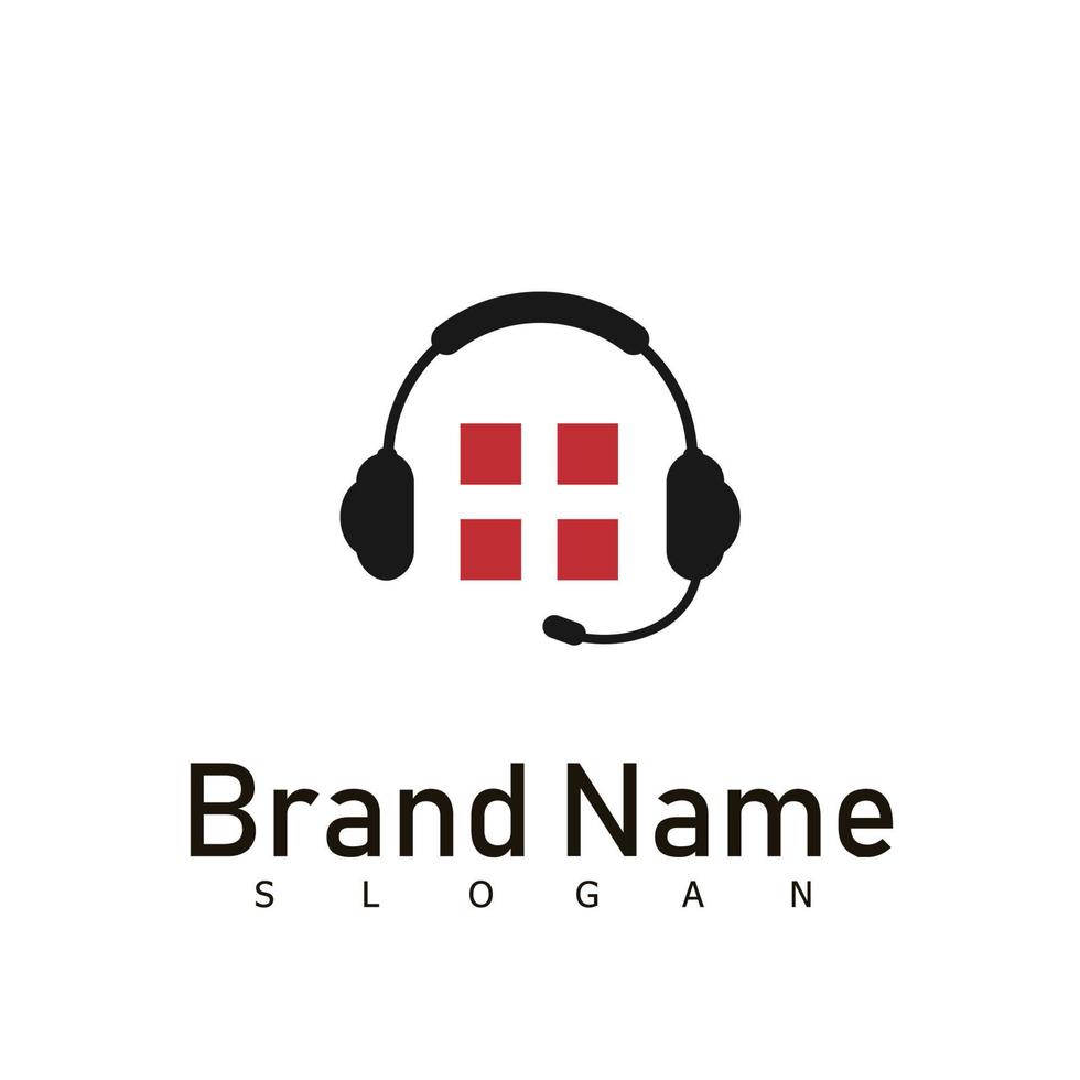 headphone logo people music design symbol technology chat vector