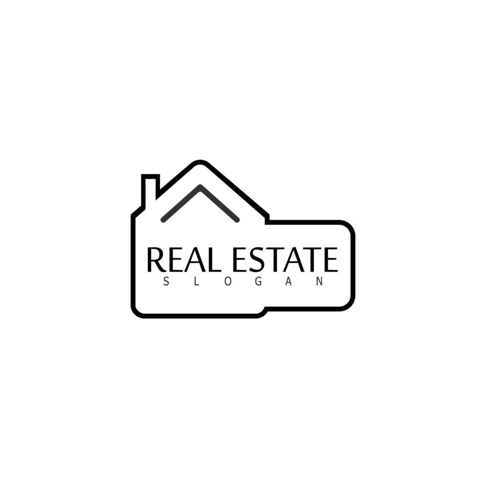 icono de símbolo de diseño de logotipo de bienes raíces en casa vector