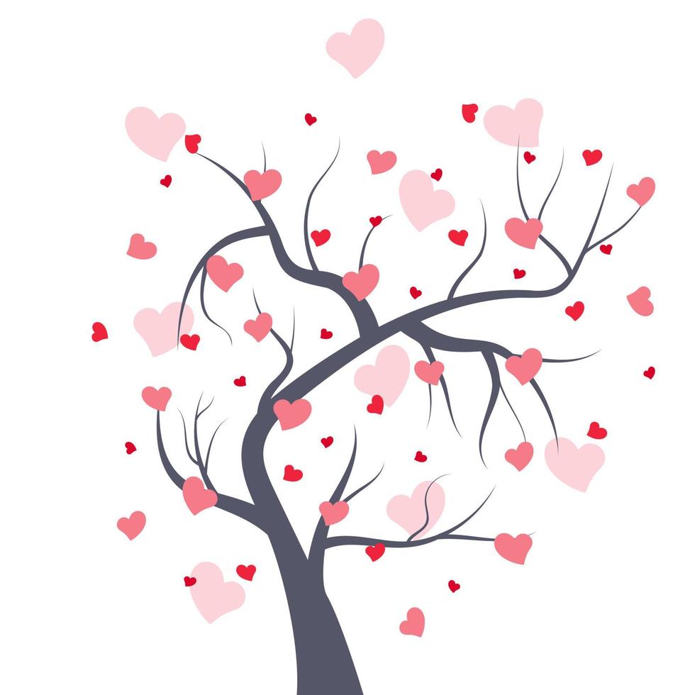 tree with hearts vector