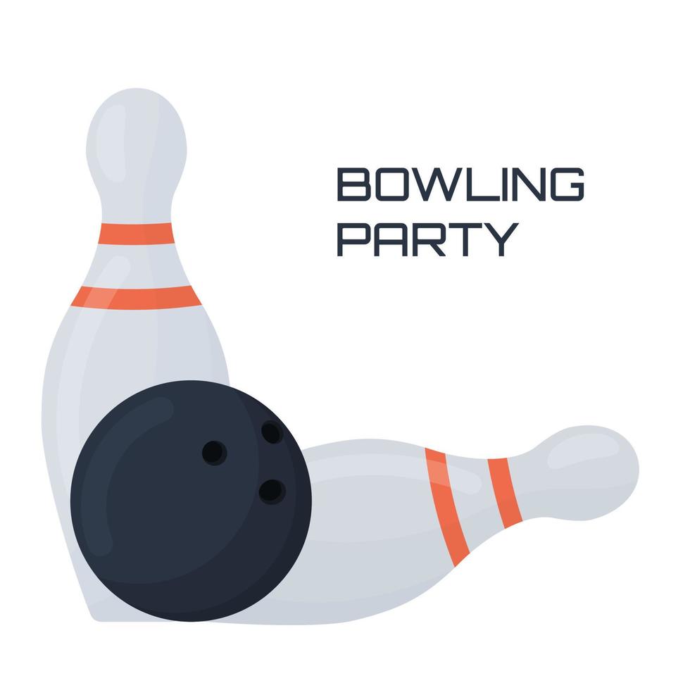 bowling party flyer vector