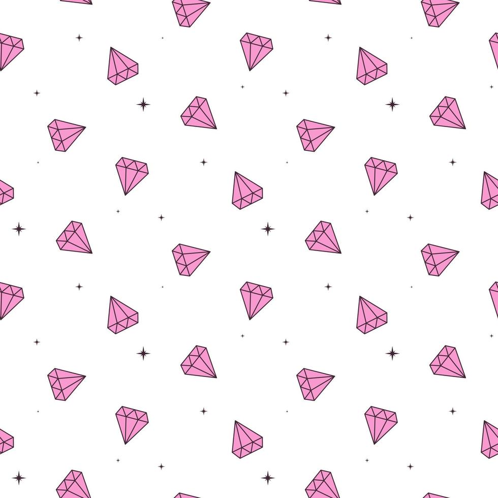 pink crystals pattern vector