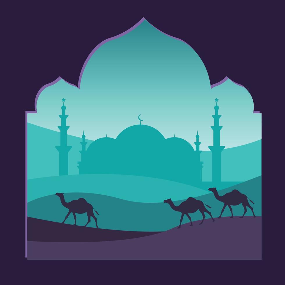 Islamic Background Illustration Simple Style vector