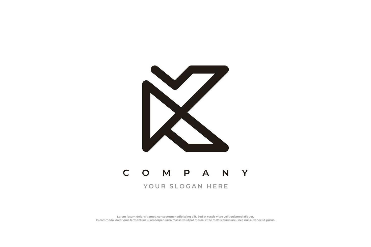 Initial Letter K Monogram Logo Design Vector Template