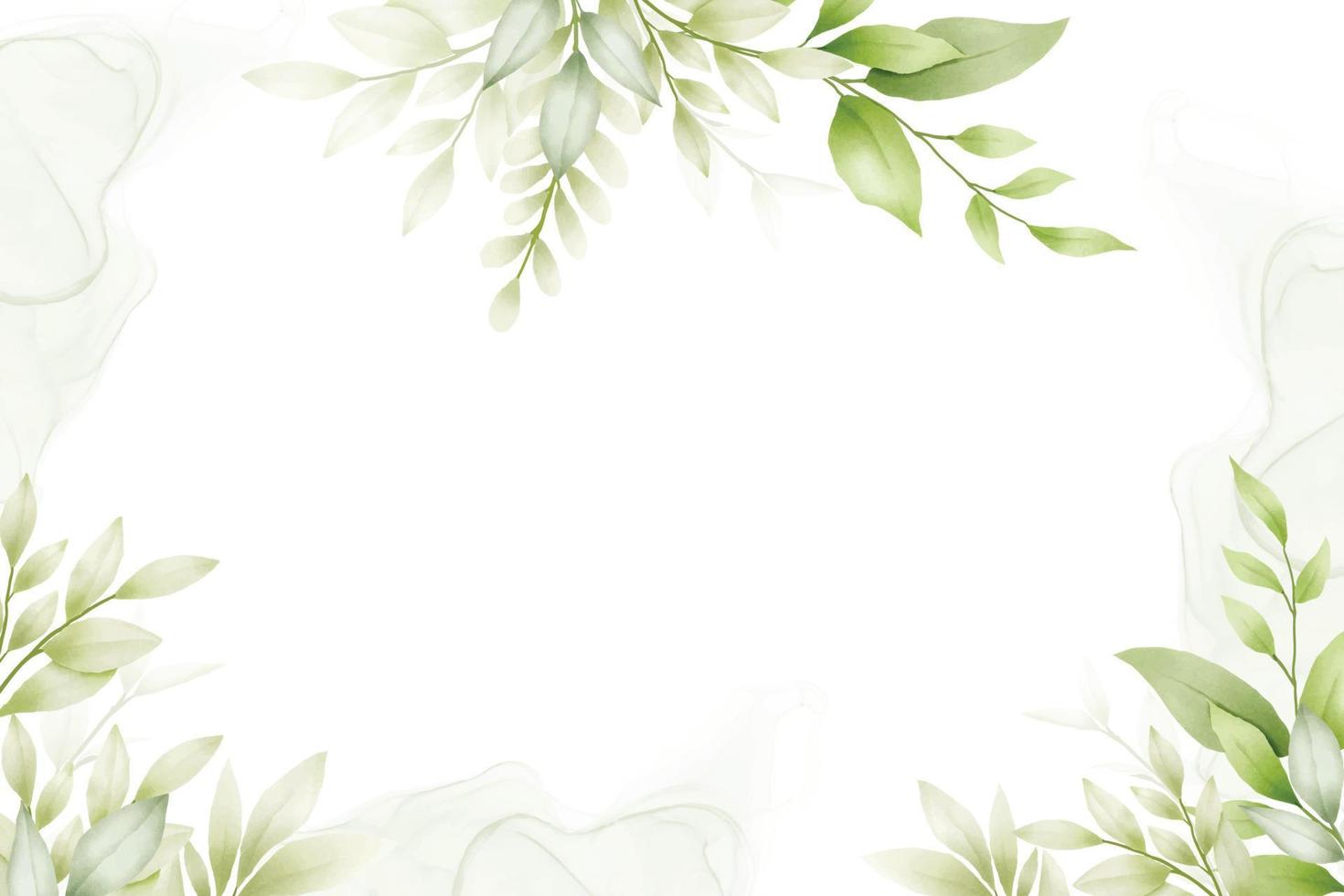 Beautiful Green Leaf Background Watercolor vector