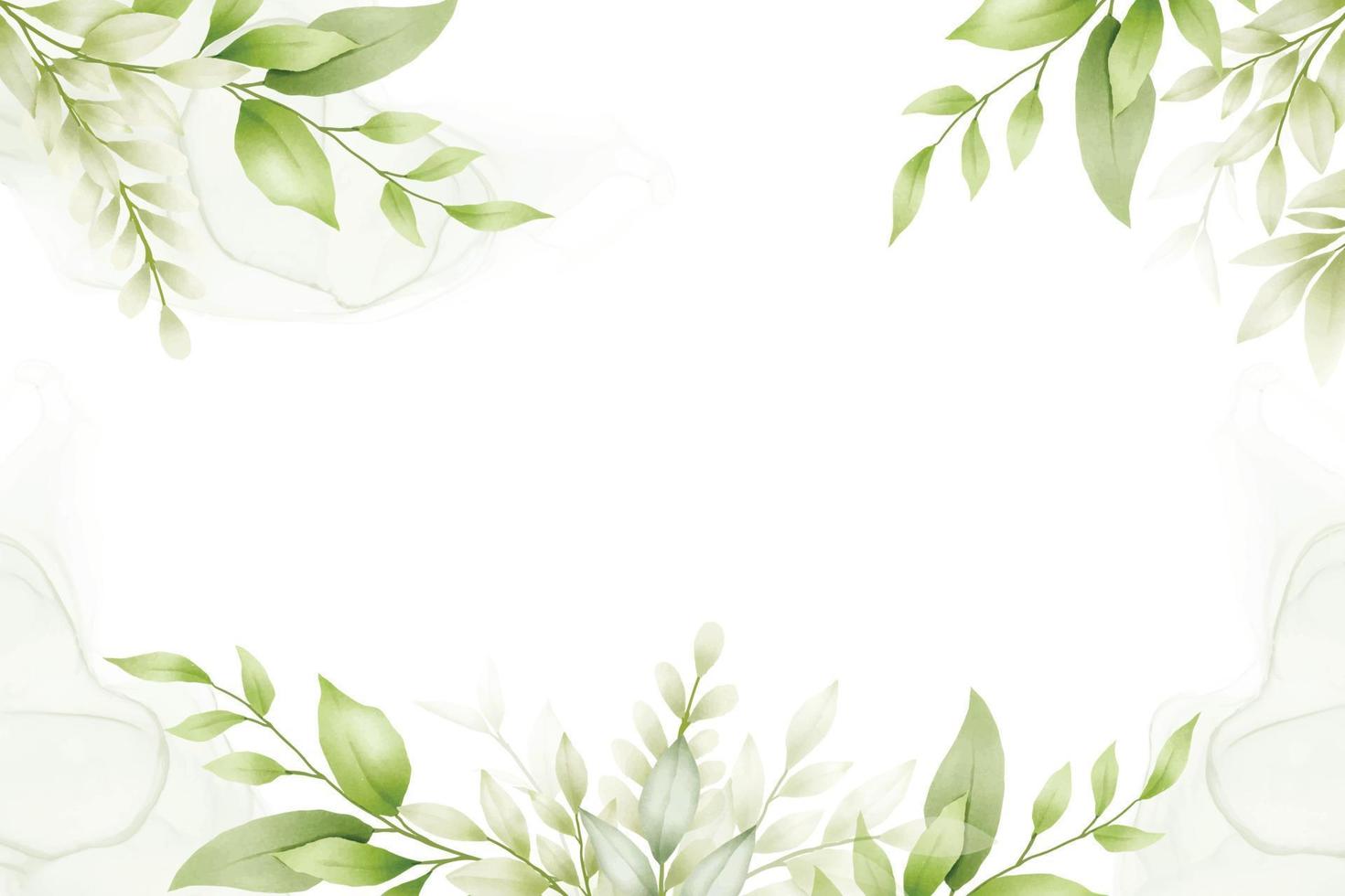 Beautiful Green Leaf Background Watercolor vector