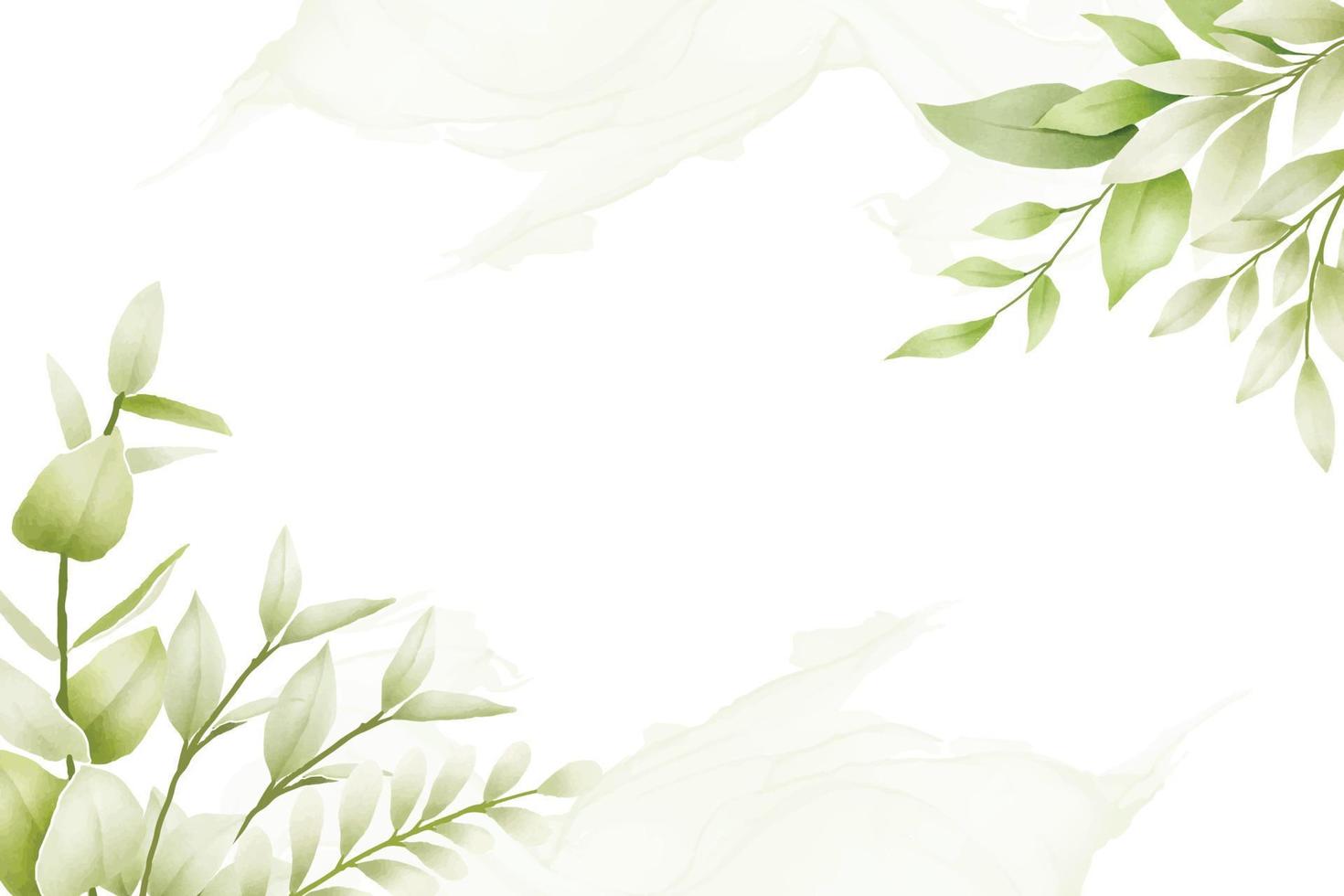 Beautiful Green Leaf Background Watercolor vector