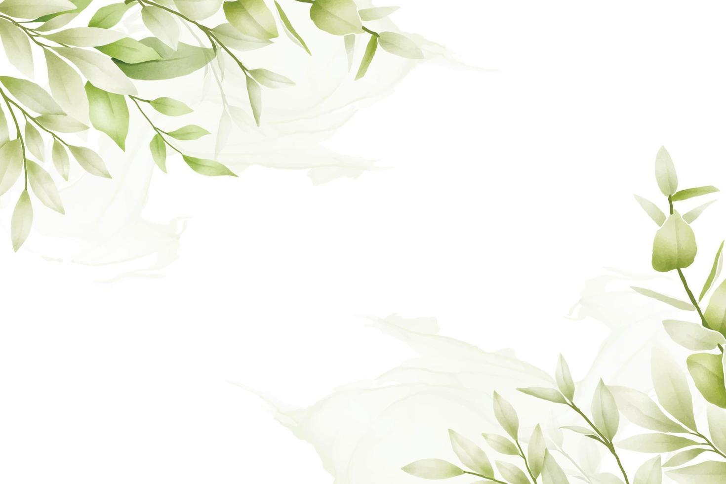 Beautiful Green Leaf Background Watercolor vector