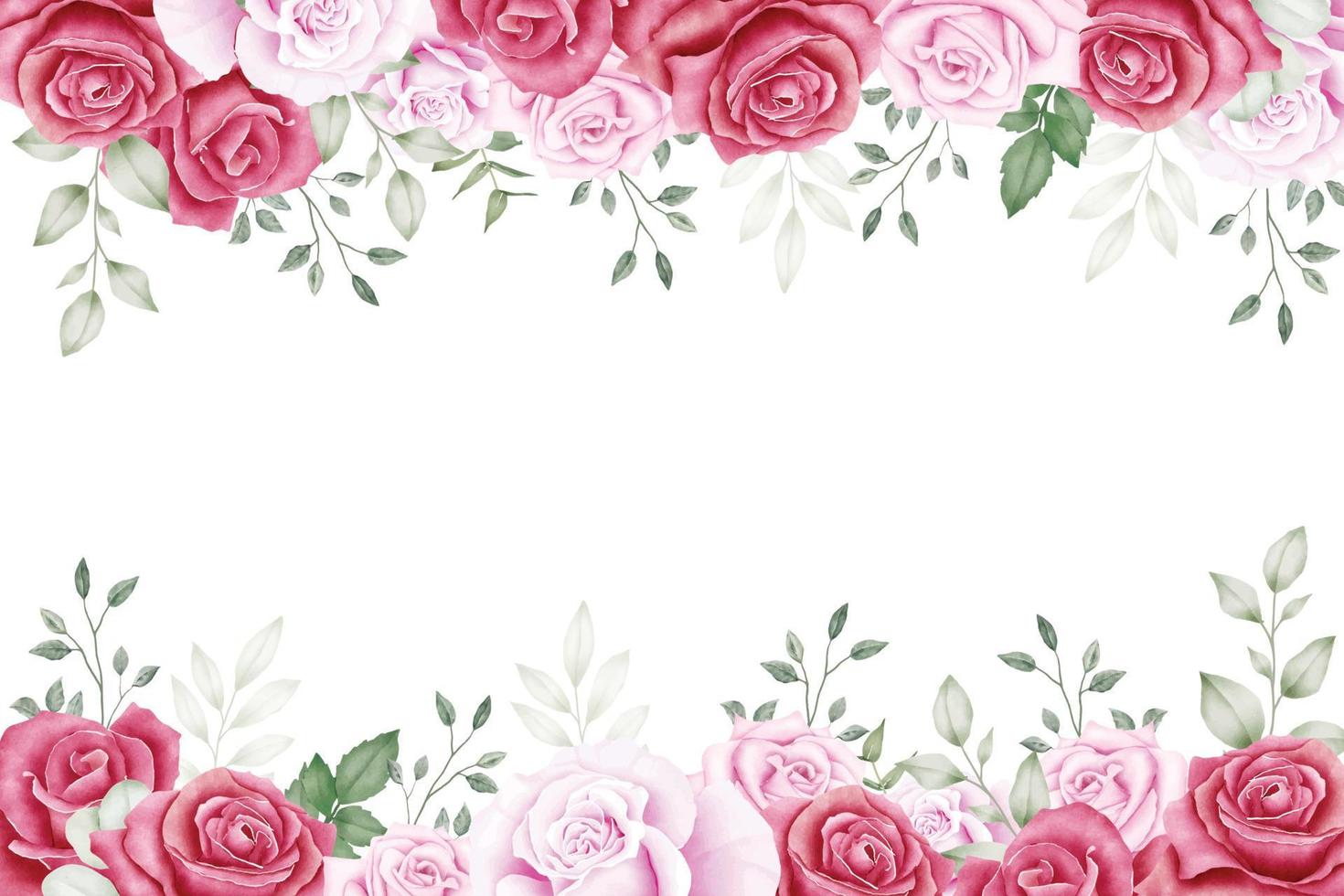 hermoso fondo floral rosa acuarela vector