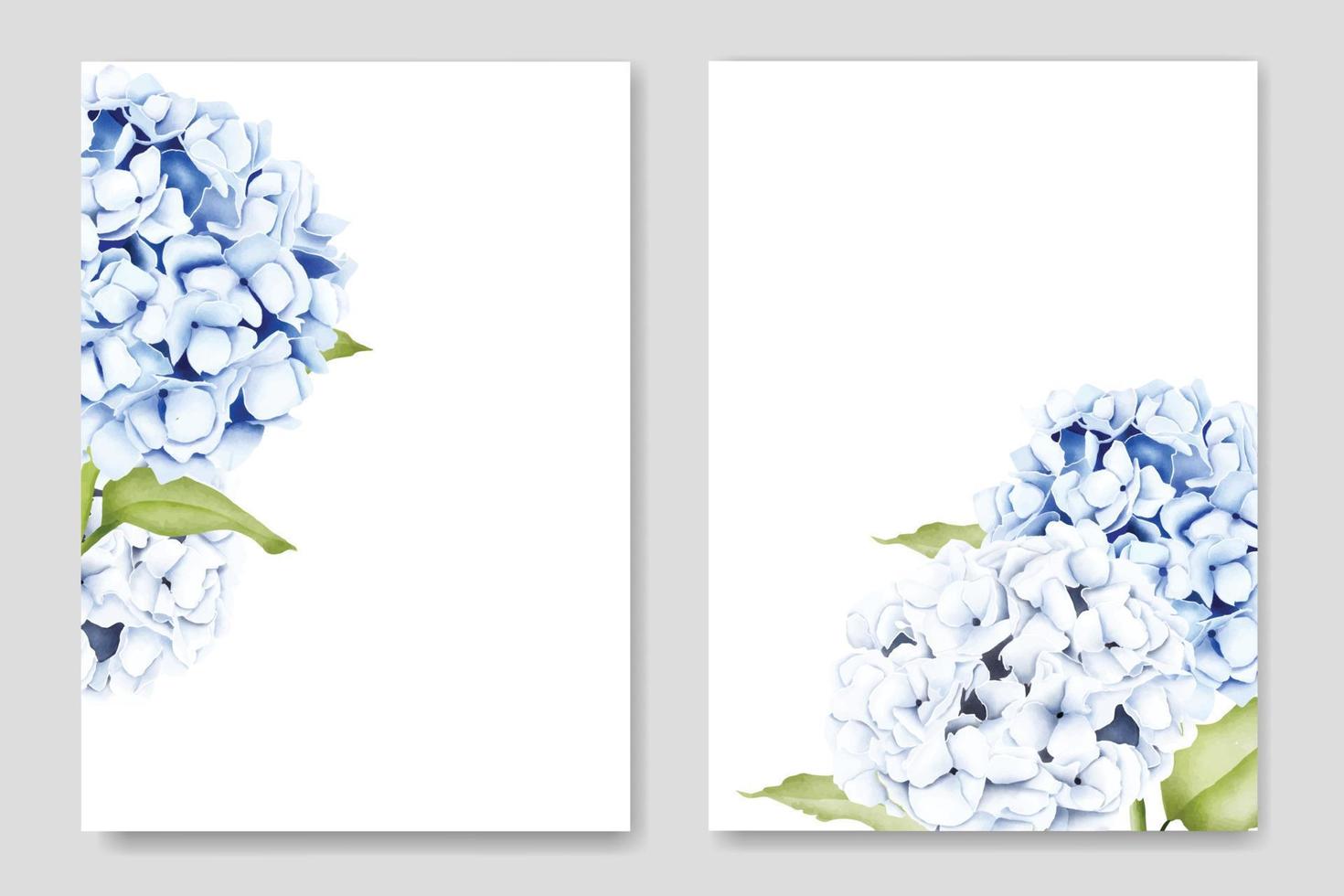 tarjeta de invitación de boda floral hermosa hortensia vector