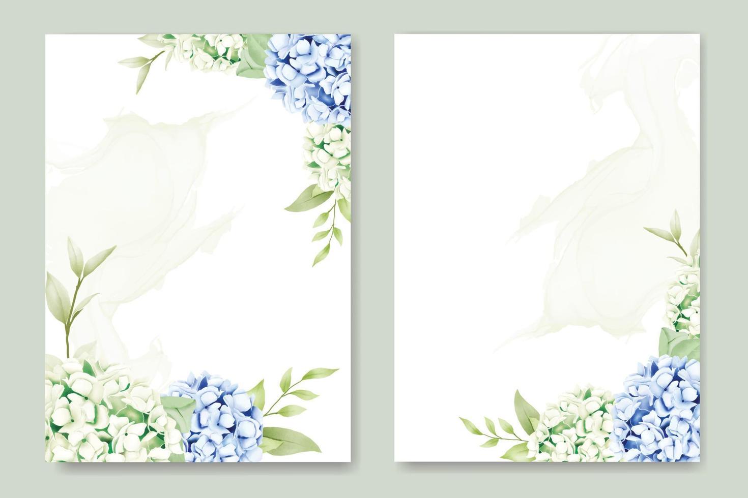 tarjeta de invitación de boda floral hermosa hortensia 16807647 Vector en  Vecteezy