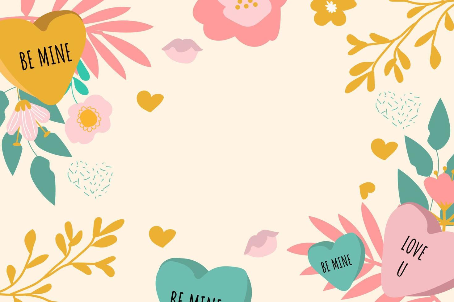 Hand drawn valentine's day background vector