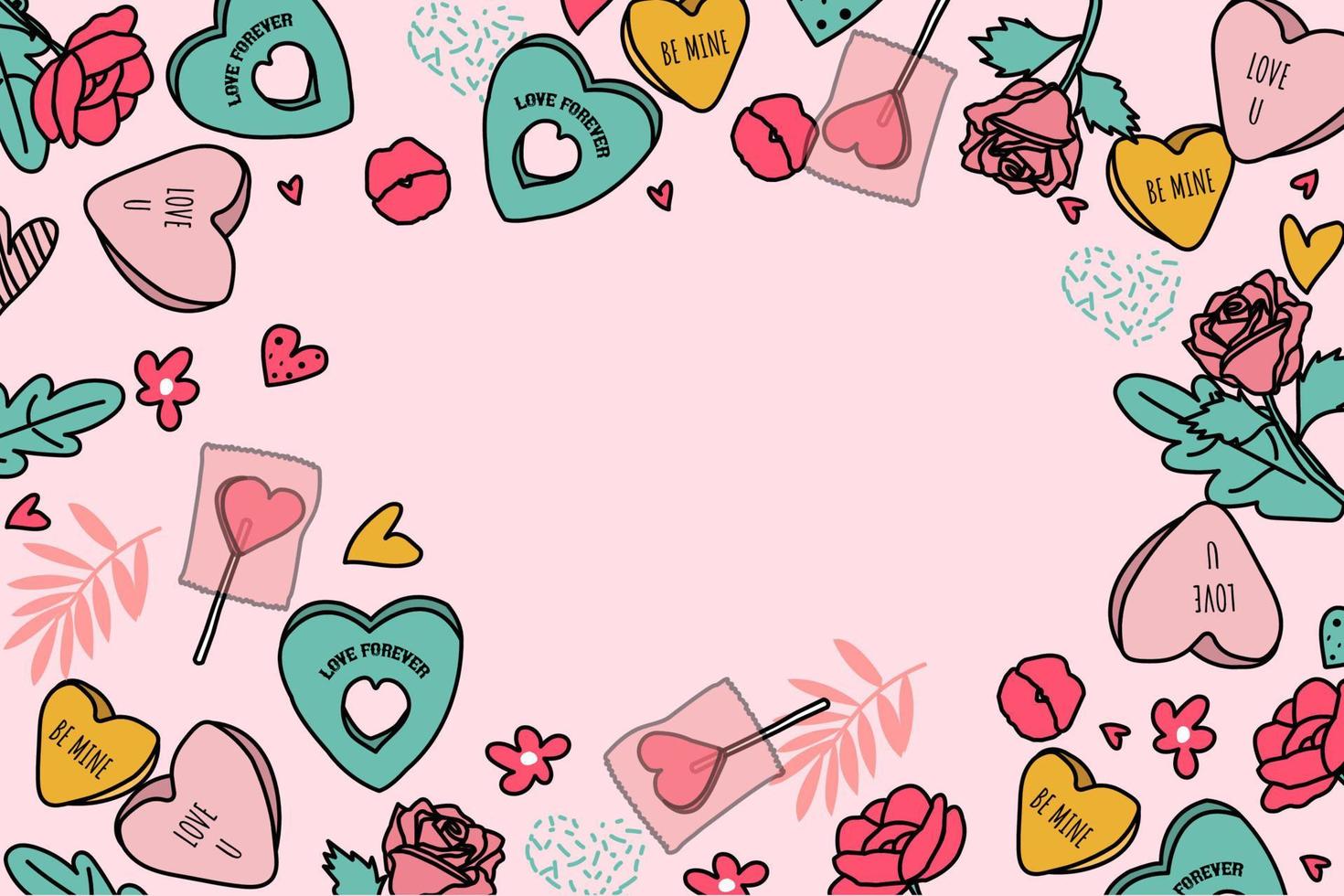 flat style valentines day background vector