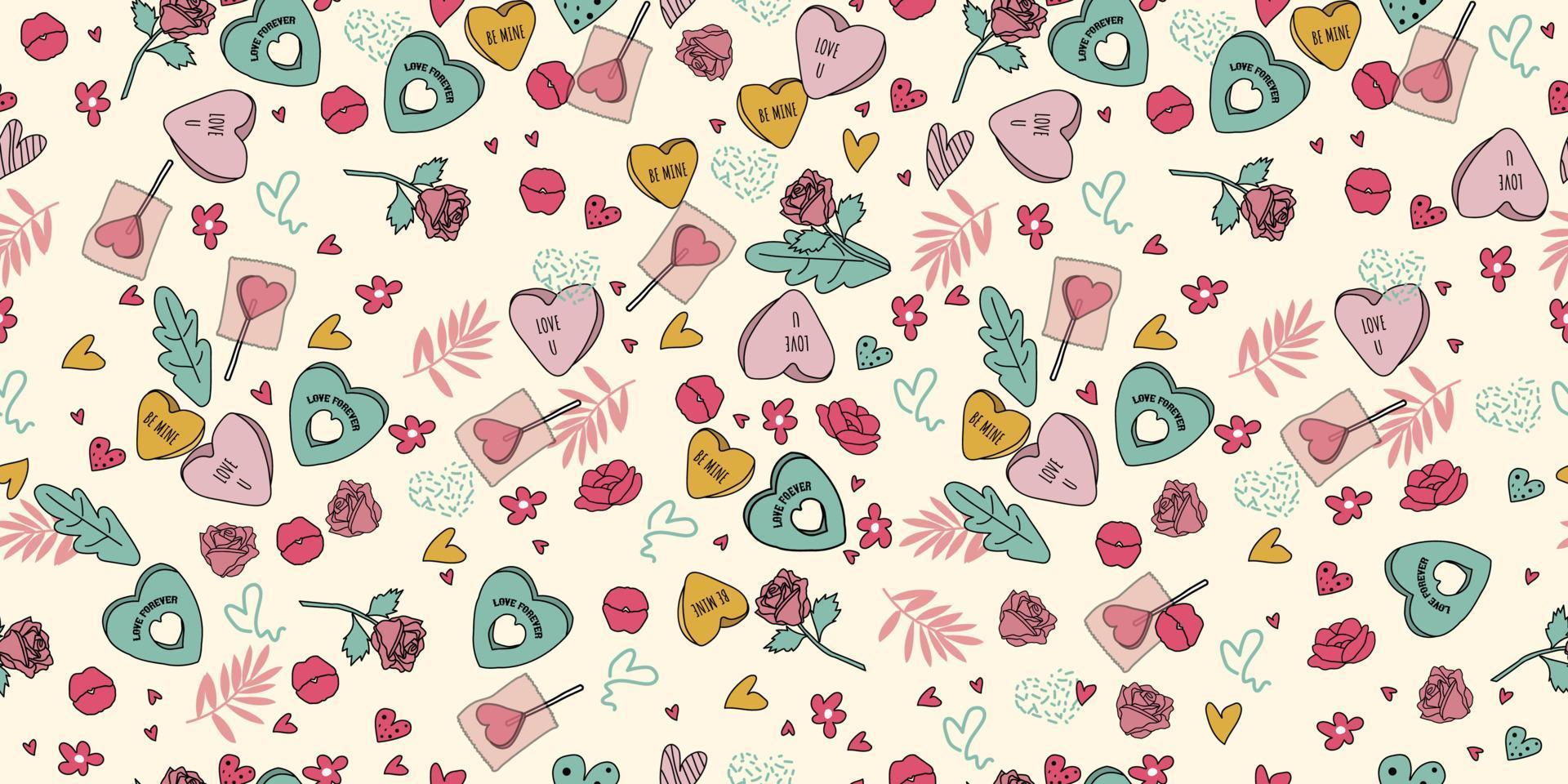esoteric valentines day pattern vector