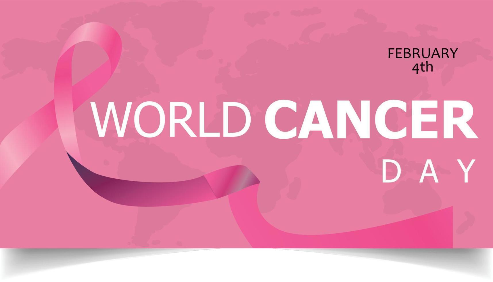 hand with ribbon of world cancer day  cover design vector