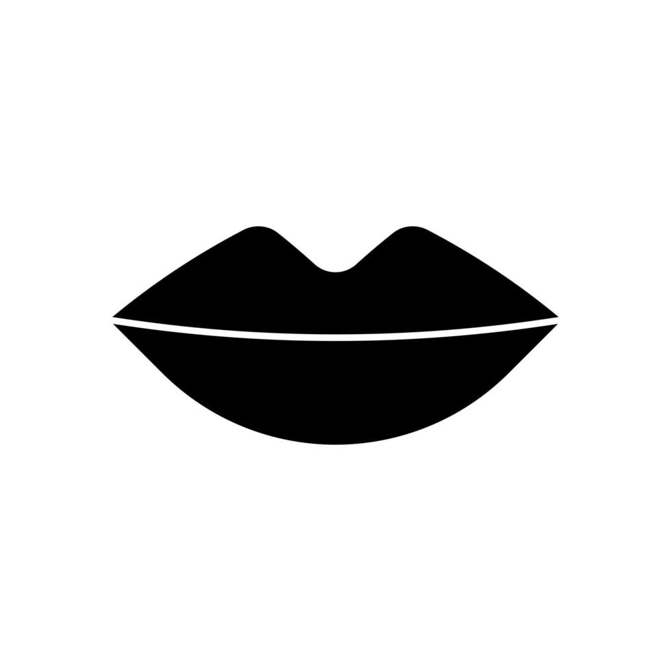 icono de labios en diseño de estilo plano aislado sobre fondo blanco. vector