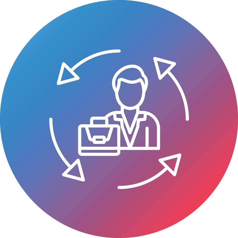 Job Rotation Line Gradient Circle Background Icon vector