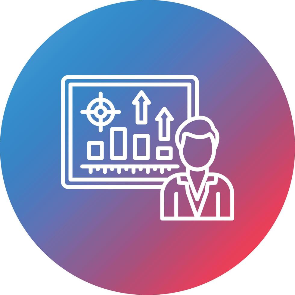 Lecture Line Gradient Circle Background Icon vector