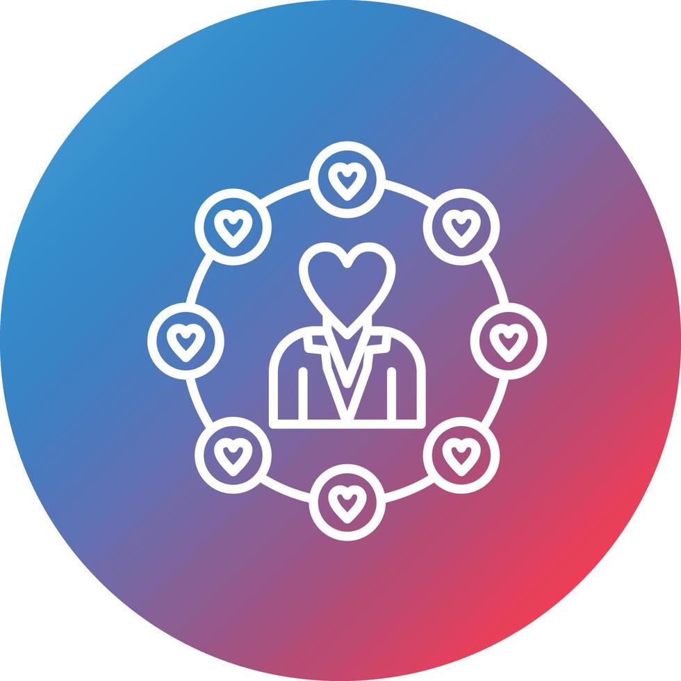 Soft Skills Line Gradient Circle Background Icon vector