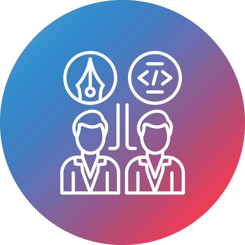 Role Play Line Gradient Circle Background Icon vector