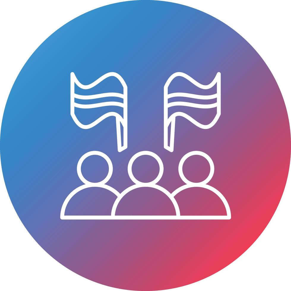 Team Building Line Gradient Circle Background Icon vector