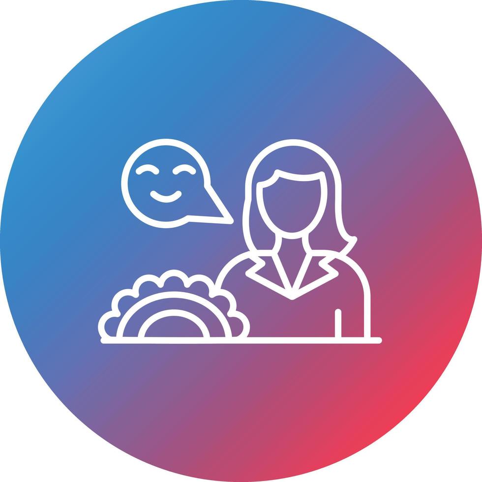 Food Vendor Female Line Gradient Circle Background Icon vector