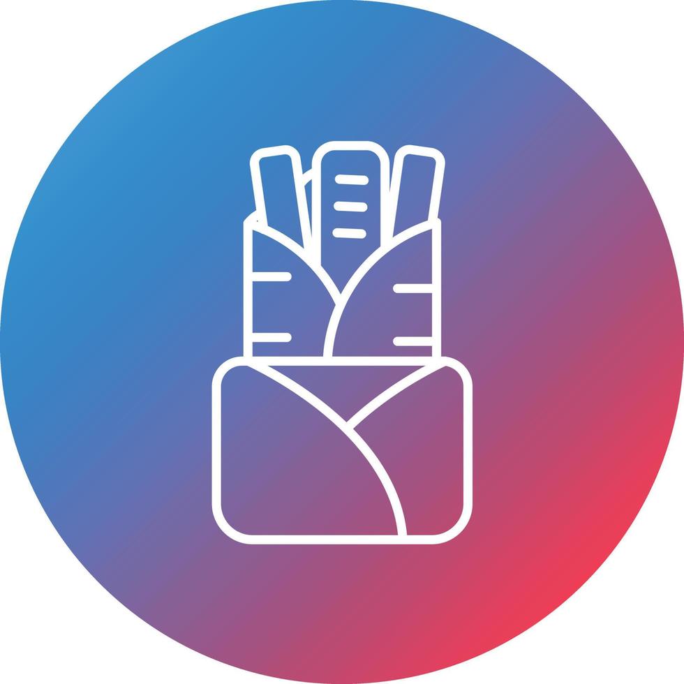 Chimichanga Line Gradient Circle Background Icon vector