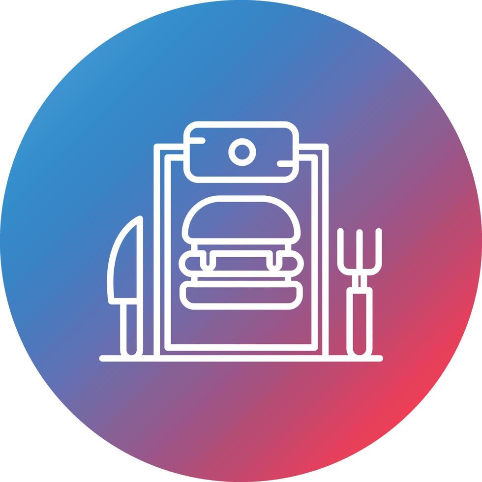 Kids Menu Line Gradient Circle Background Icon vector