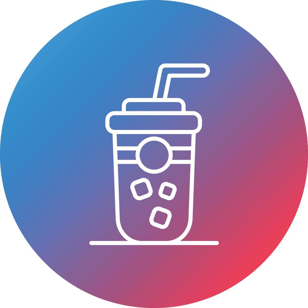 Smoothie Line Gradient Circle Background Icon vector