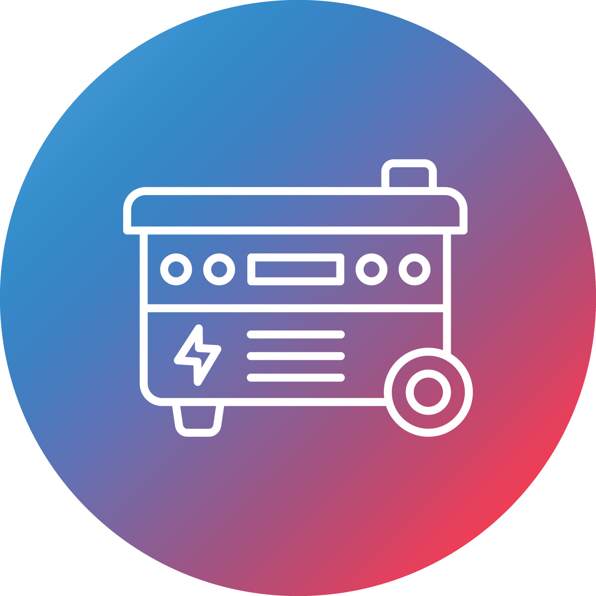 Electric Generator Line Gradient Circle Background Icon 16808828 Vector