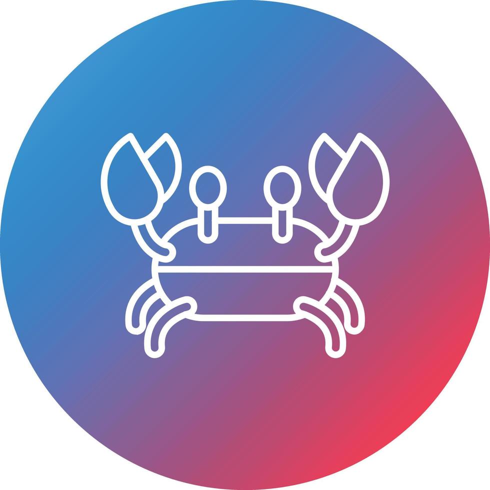 Crab Line Gradient Circle Background Icon vector
