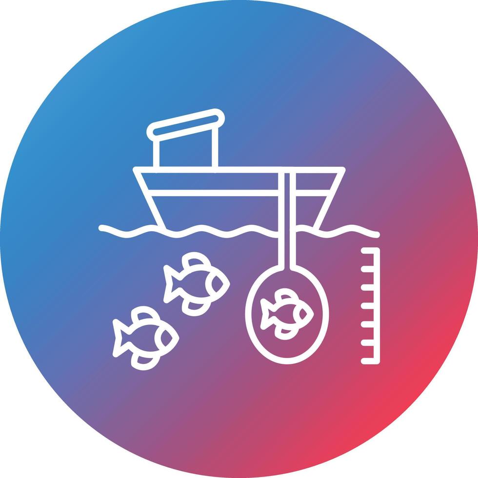 Deep Sea Fishing Line Gradient Circle Background Icon vector