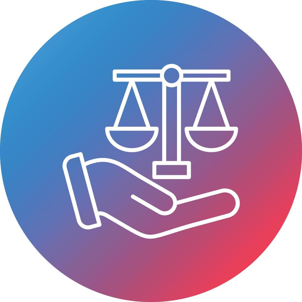 Judgement Line Gradient Circle Background Icon vector