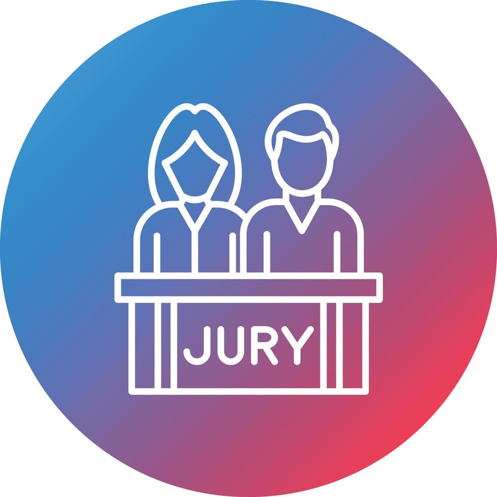Jury Line Gradient Circle Background Icon vector