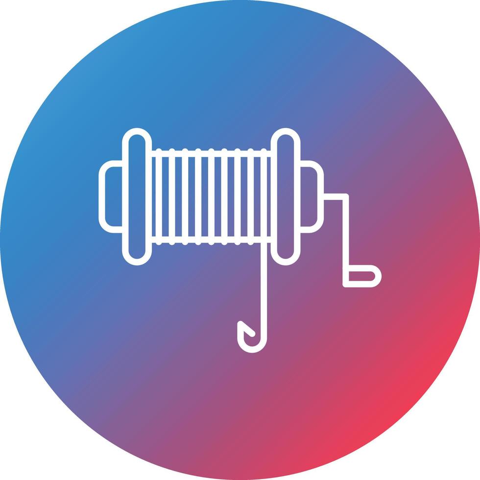 Fishing Line Line Gradient Circle Background Icon vector