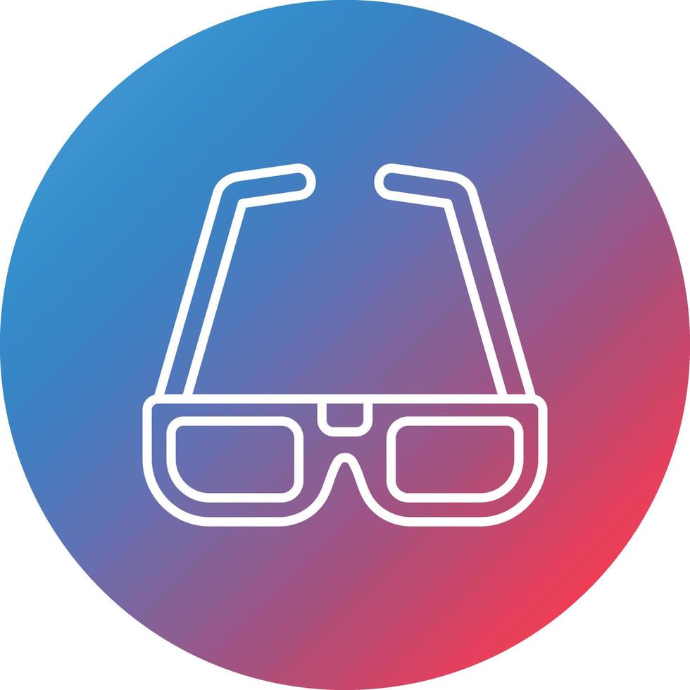 icono de fondo de círculo degradado de línea de gafas 3d vector