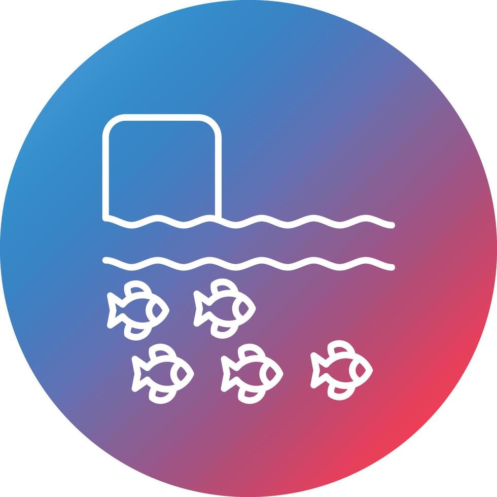 River Fishing Line Gradient Circle Background Icon vector