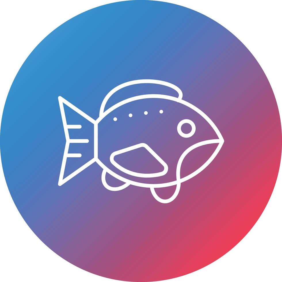 Trout Line Gradient Circle Background Icon vector