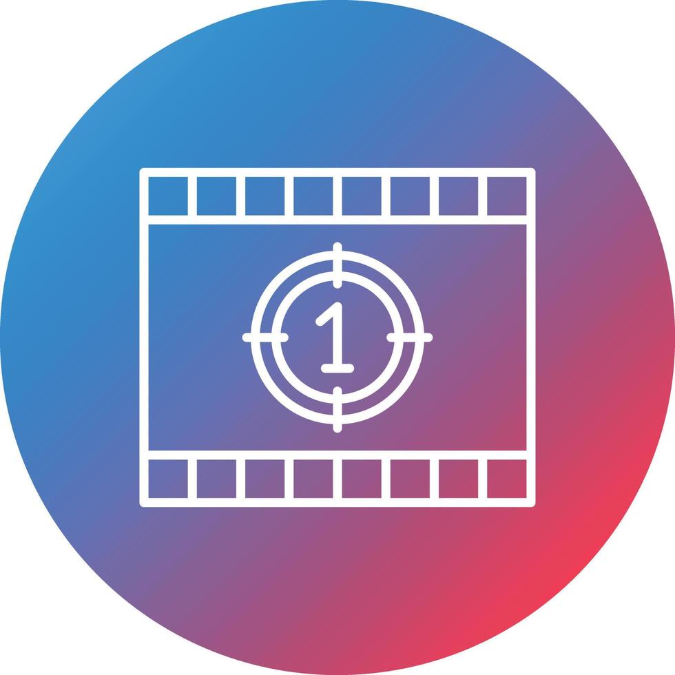 Cinema Countdown Line Gradient Circle Background Icon vector