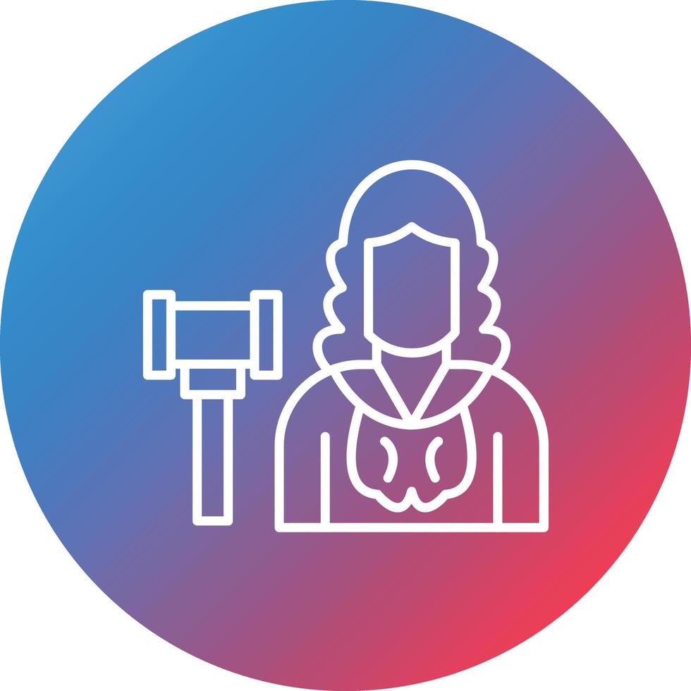 Judge Male Line Gradient Circle Background Icon vector