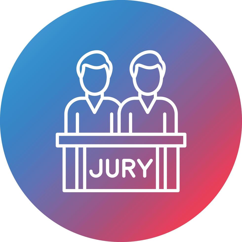 Juror Male Line Gradient Circle Background Icon vector