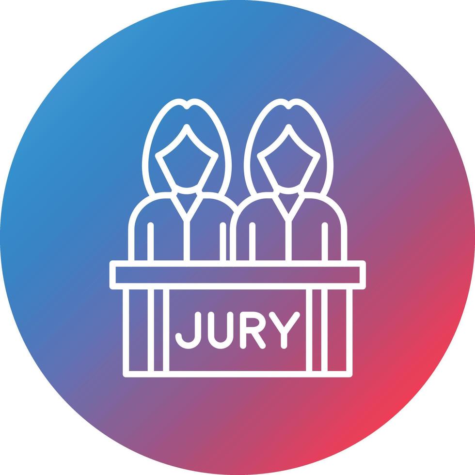 Juror Female Line Gradient Circle Background Icon vector