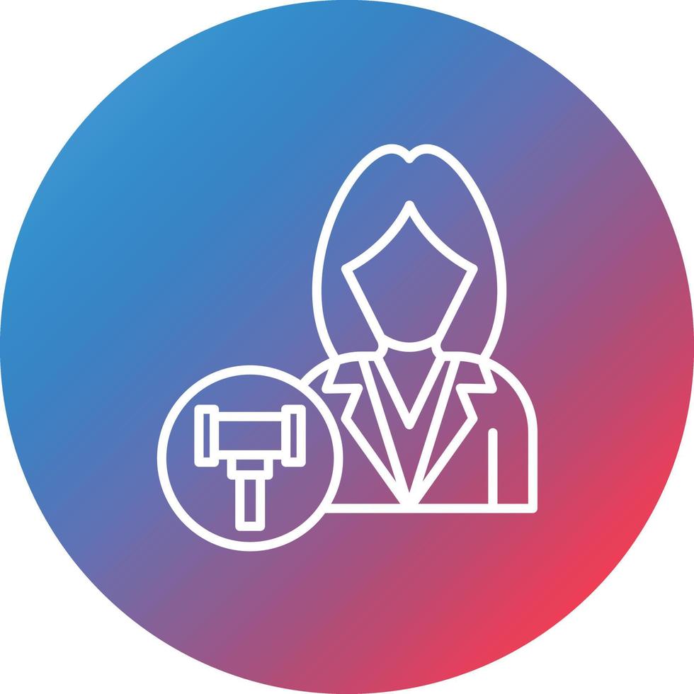 Public Defender Female Line Gradient Circle Background Icon vector