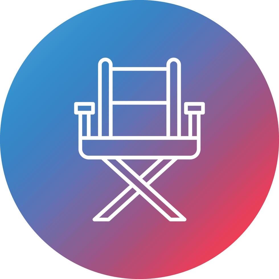 Director Chair Line Gradient Circle Background Icon vector