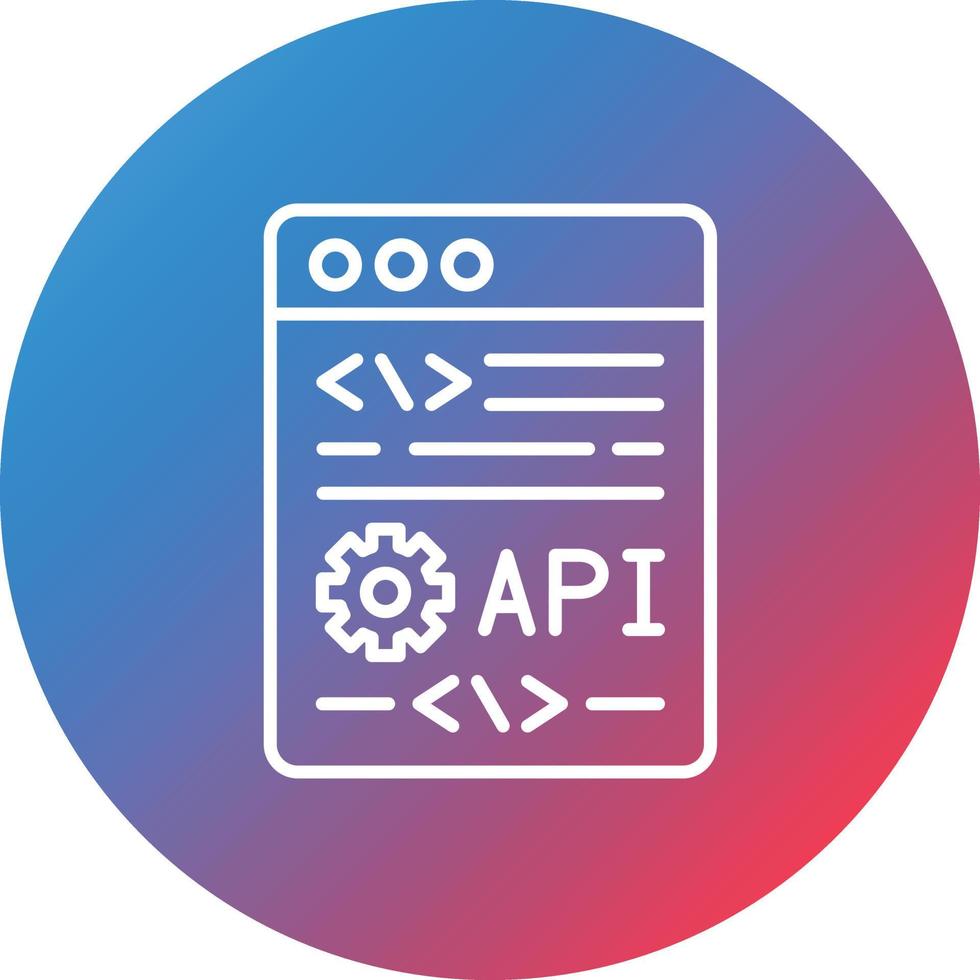 Application Programming Interface Line Gradient Circle Background Icon vector