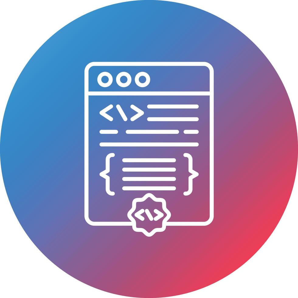 Code Free Development Line Gradient Circle Background Icon vector