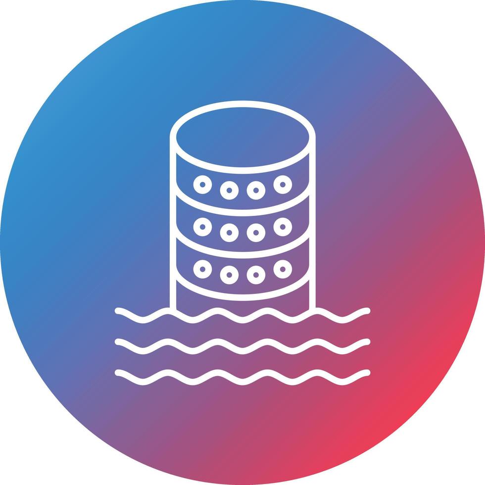 Data Lake Line Gradient Circle Background Icon vector
