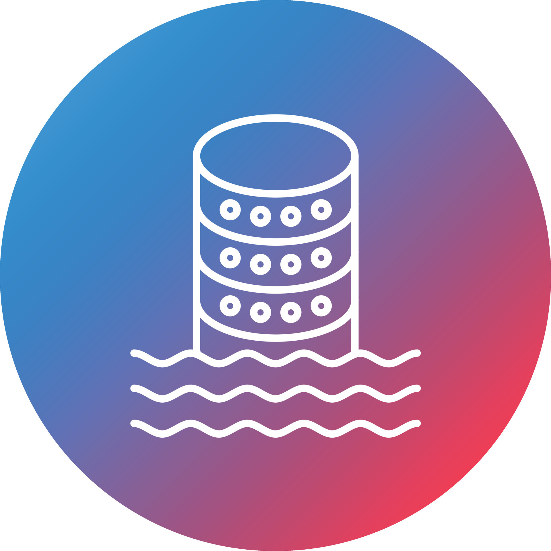 Data lake line gradient circle background icon 16809036 vector art at
