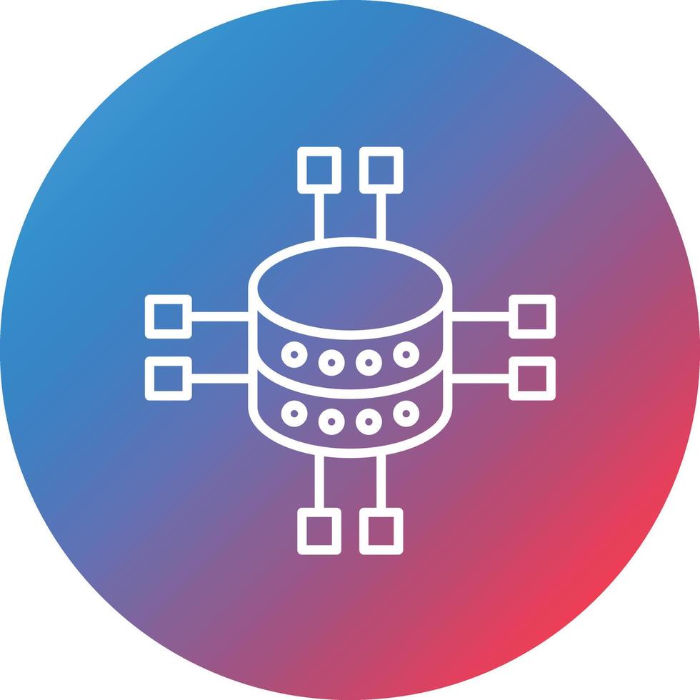 Data Structure Line Gradient Circle Background Icon vector