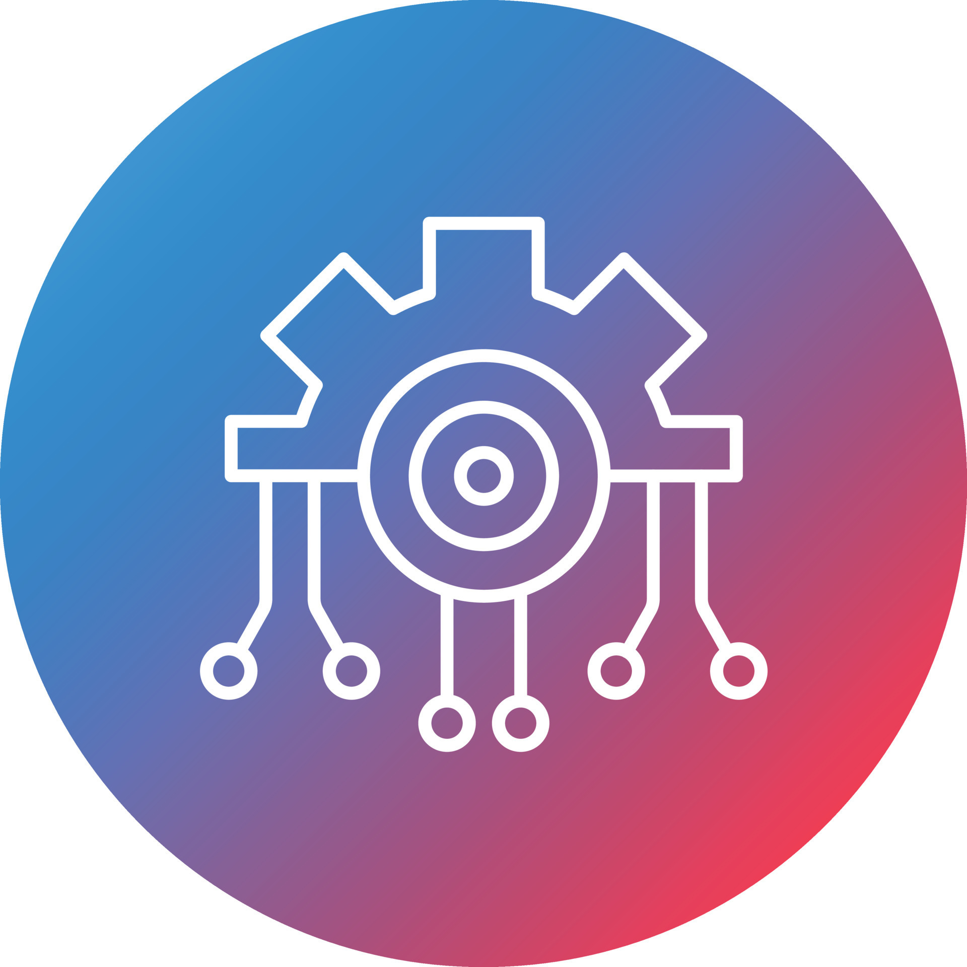 Digital Transformation Line Gradient Circle Background Icon 16809040